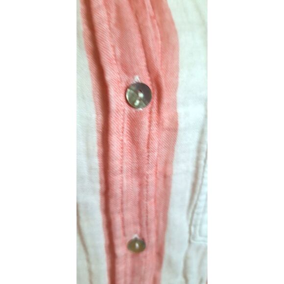 Rails Jaylin Ladies Button Up Long Tail Pink and White Striped Shirt Size S - Picture 7 of 11